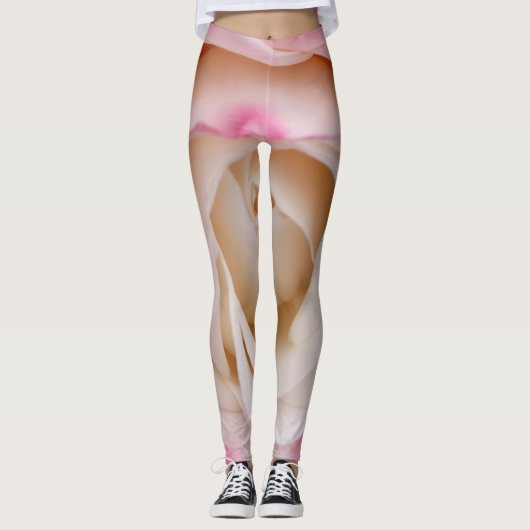 Leggings van roze rozenbloem (Voorkant)