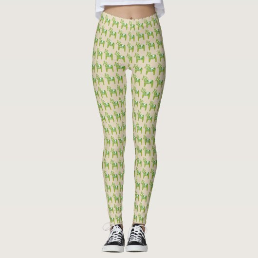 Leggings van Springtime Dala Horse (Voorkant)