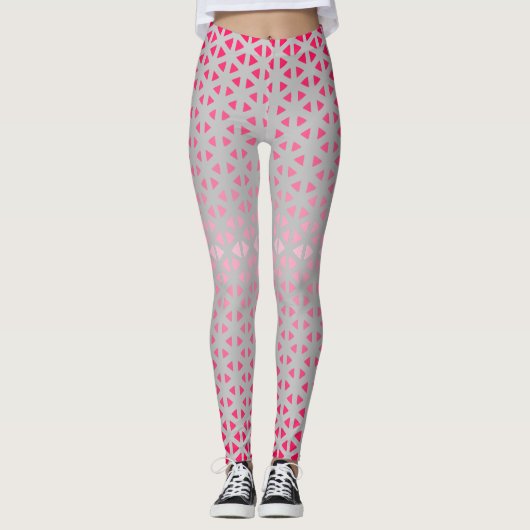 Leggings van Triangle.Pattern.shade.pink.02 Lgrey  (Voorkant)