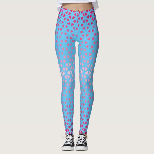 Leggings van Triangle.Pattern.shade.roze.02 LBlue (Voorkant)