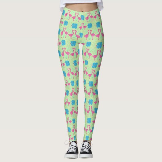 Leggings van tropisch Flamingo patroon (Voorkant)