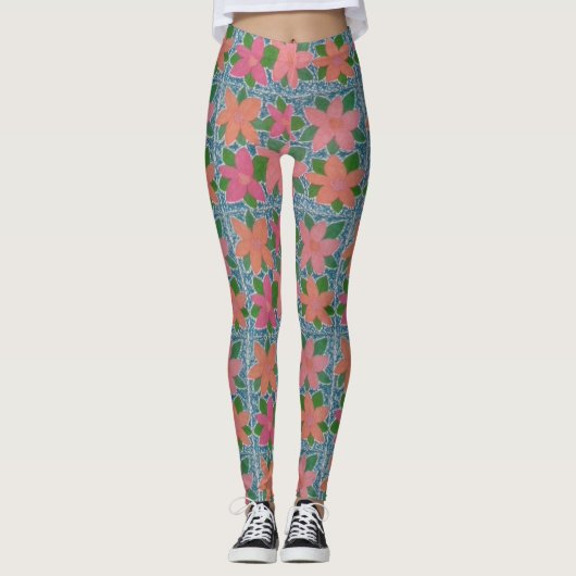 Leggings van tropische flora (Voorkant)