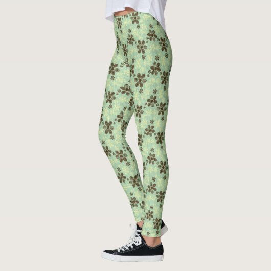 Leggings van tropische groene Floral (Links)