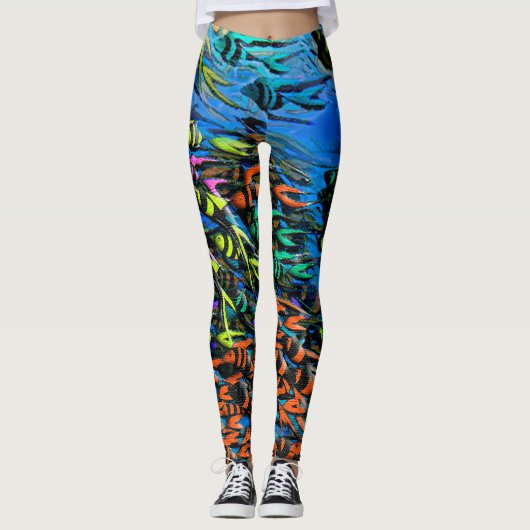 Leggings van tropische vissen (Voorkant)