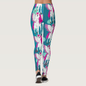 Leggings van Unicorn Party Blue Stippen (Achterkant)