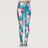 Leggings van Unicorn Party Blue Stippen (Voorkant)