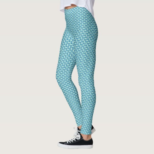 Leggings van visherringbone Pattern Aqua (Links)