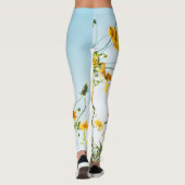 Leggings van vrouwen | Eco Fitness Bloemen Sky (Achterkant)
