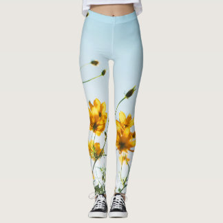 Leggings van vrouwen | Eco Fitness Bloemen Sky