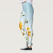Leggings van vrouwen | Eco Fitness Bloemen Sky (Links)