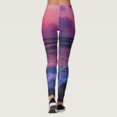 Leggings van vrouwen | Eco Fitness Paarse SunSet (Achterkant)