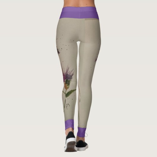 Leggings van vrouwen in de waterverf van wilde blo (Achterkant)