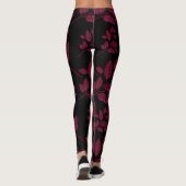 Leggings van vrouwen in het zwart-Roos (Achterkant)
