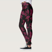 Leggings van vrouwen in het zwart-Roos (Links)