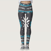 Leggings van vrouwen met een zwarte of blauwe kers (Voorkant)