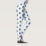 Leggings van vrouwen — patriottische sterren<br><div class="desc">De leggings van deze vrouwen worden getoond in een blauw van de marine met een witte patriottische sterren. Pas dit object aan of koop zoals het is.</div>