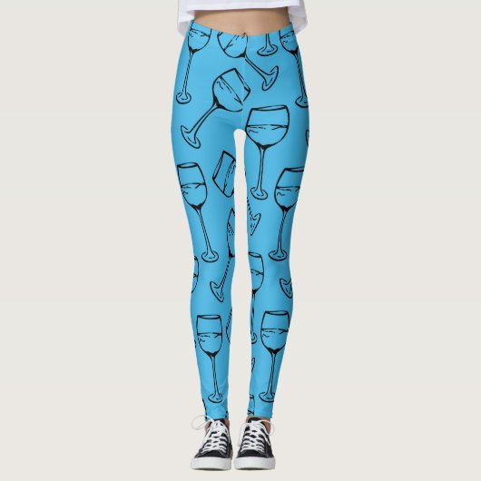 Leggings VAN WIJNGLASPATROON (Voorkant)