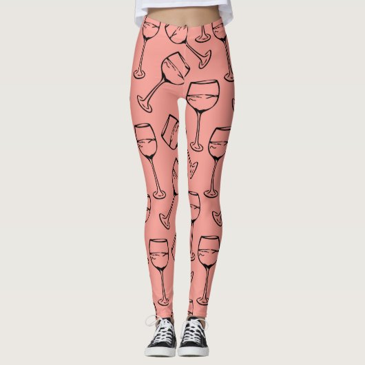 Leggings VAN WIJNGLASPATROON (Voorkant)