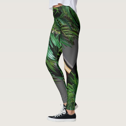 Leggings van wilde tropische Oerwouden palmbomen (Links)