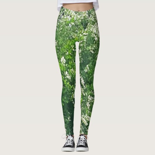 Leggings van witte Floral (Voorkant)