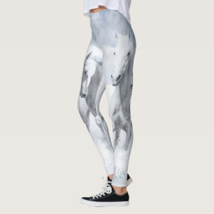 Leggings van witte paarden