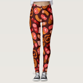 Leggings van worst en vleespatroon