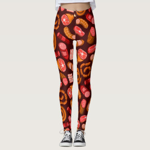 Leggings van worst en vleespatroon