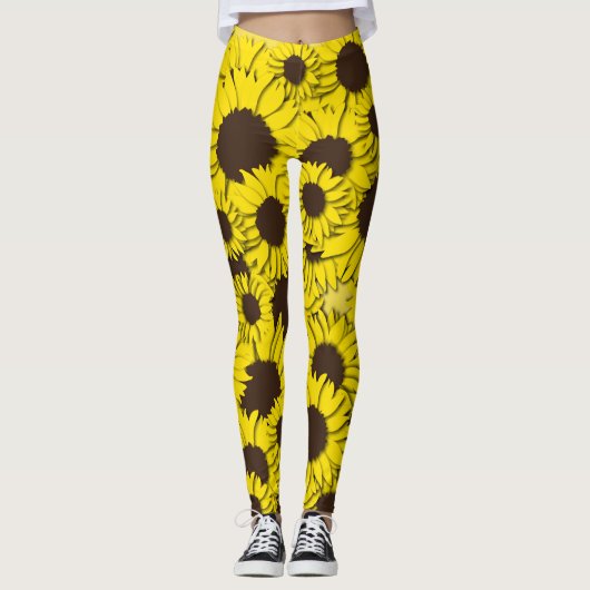 Leggings van zonnebloemen (Voorkant)