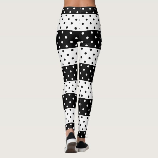 Leggings van zwart-witpols (Achterkant)