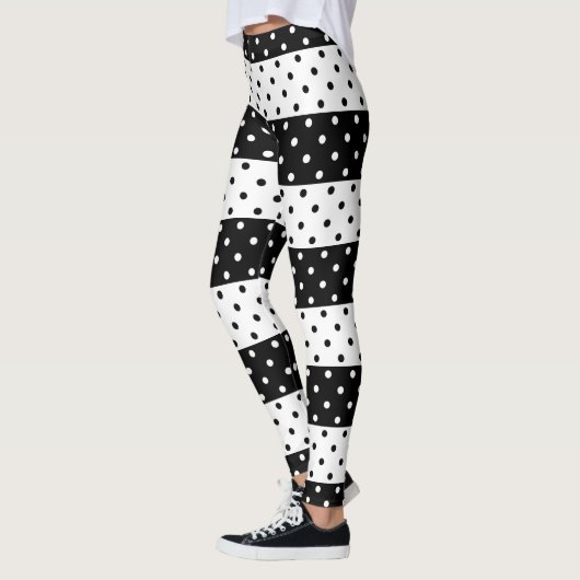Leggings van zwart-witpols (Links)
