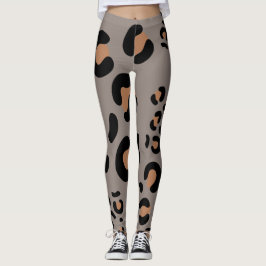 Leggings van zwarte en bruine luipaard
