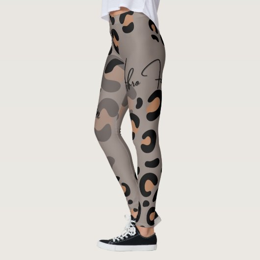 Leggings van zwarte en bruine luipaard (Links)