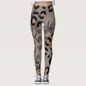 Leggings van zwarte en bruine luipaard (Voorkant)