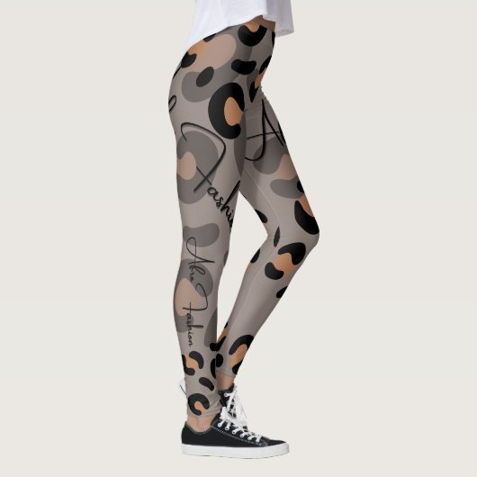 Leggings van zwarte en bruine luipaard (Rechts)