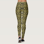 Leggings van zwarte en gouden flantaarns (Achterkant)