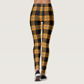 Leggings van zwarte en oranje Halloween plaid (Achterkant)