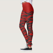 leggings van zwarte en rode gekke katten (Links)