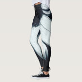Leggings van zwarte en witte zonnebloemen (Links)