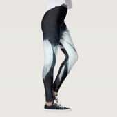 Leggings van zwarte en witte zonnebloemen (Rechts)