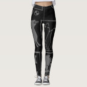 Leggings van zwarte/grijze Afrikaanse motif (Voorkant)