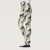 Leggings van zwarte paardjes (Links)