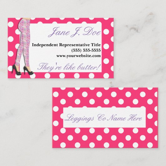 Leggings Verkoop, Roze en Paars Visitekaartje (Voorkant / Achterkant)