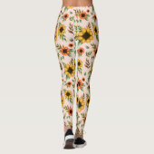Leggings versierd met een levendig zonnebloempatro (Achterkant)