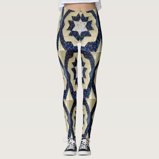 Leggings - vertakt sterventilatorpatroon (Voorkant)