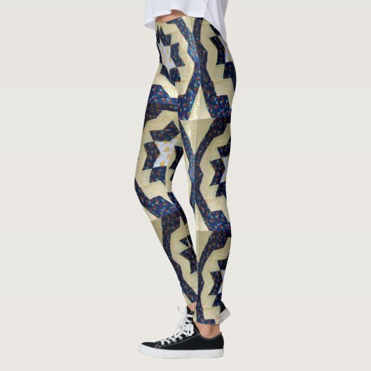 Leggings - vertakt sterventilatorpatroon (Links)