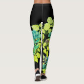 Leggings Vinta Geisha green Flowers (Achterkant)