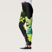 Leggings Vinta Geisha green Flowers (Links)