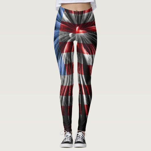 Leggings Vlag vuurwerk (Voorkant)