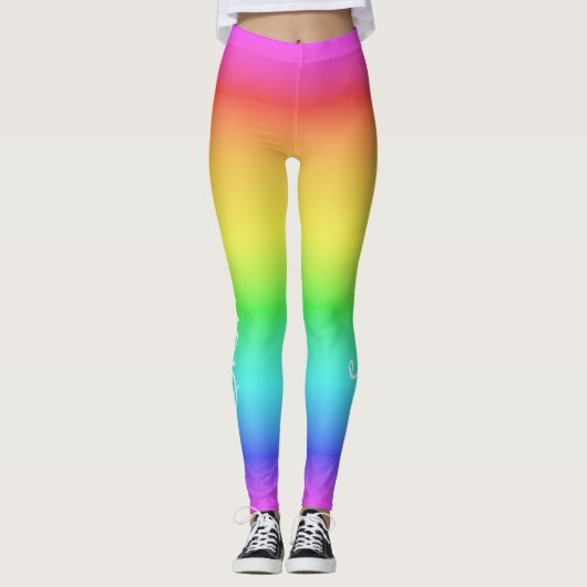 Leggings voor aangepaste Rainbooggradiënt (Voorkant)