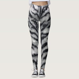 Leggings voor afdrukken in zwart-wit en witte tijg